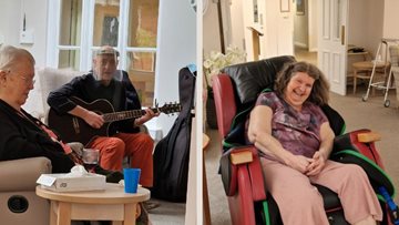 Broadway care home Residents sing along to live entertainment